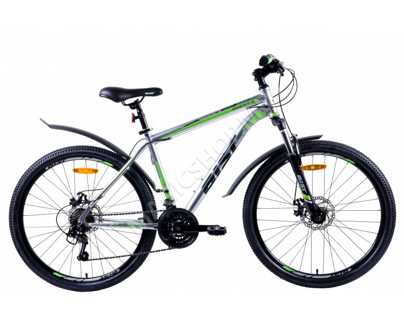 Bicicleta Aist Quest Disk argintiu, verde